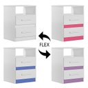 Ver imagem 5 de Kit 2 Mesas de Cabeceira 2 Gavetas Apolo Branco/rosa/azul/lilás - Moval