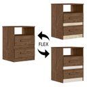 Ver imagem 5 de Mesa de Cabeceira Apolo 46cm 2 Gavetas Linha Cômoda Castanho Wood Flex Moval