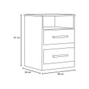 Ver imagem 4 de Mesa de Cabeceira Apolo 46cm 2 Gavetas Linha Cômoda Castanho Wood Flex Moval