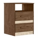Ver imagem 6 de Mesa de Cabeceira Apolo 46cm 2 Gavetas Linha Cômoda Castanho Wood Flex Moval