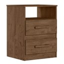 Ver imagem 2 de Mesa de Cabeceira Apolo 46cm 2 Gavetas Linha Cômoda Castanho Wood Flex Moval