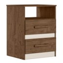 Ver imagem 7 de Mesa de Cabeceira Apolo 46cm 2 Gavetas Linha Cômoda Castanho Wood Flex Moval