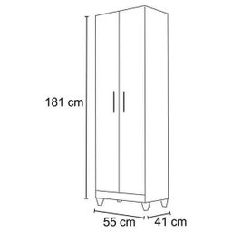 Armário Multiuso New Íris Lavanderia 2 Portas Branco Moval - 4
