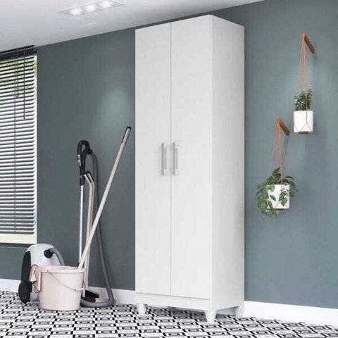 Armário Multiuso New Íris Lavanderia 2 Portas Branco Moval