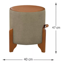 Ver imagem 3 de Kit 2 Puff Banqueta Thor Tecido Linho Bege/caramelo para Salas e Ambientes