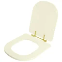 Ver imagem 2 de Assento Sanitário Poliéster Vogue Plus Creme Com Ferragem Dourada