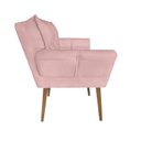 Ver imagem 2 de Poltrona Decoratica Livia Suede Rosa Bebe - Dominic Decor