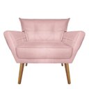 Ver imagem 1 de Poltrona Decoratica Livia Suede Rosa Bebe - Dominic Decor