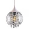 2 Lustre Pendente Vidro Cristal Transparente Bancada Alz28 + Led Bulbo 7w - 2