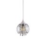 2 Lustre Pendente Vidro Cristal Transparente Bancada Alz28 + Led Bulbo 7w - 8