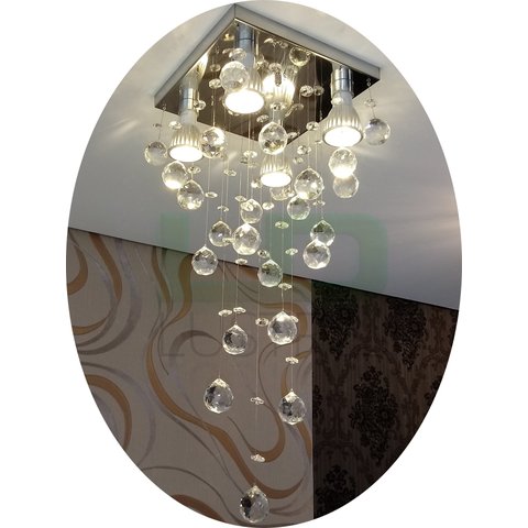 Lustre Para Sala, Quarto, Cozinha Com Base De Inox 20x20cm:50cm/Bivolt