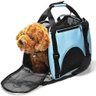 Mochila Pet Cachorro Bolsa Transporte Gato Canguru Caes Dobravel Mala Viagem Aviao Carro Azul - 5