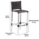 Ver imagem 5 de Conjunto de 3 Banquetas e Bistrô Madri em Alumínio para Edícula Trama Original