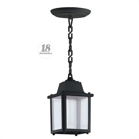 18 Luminária Pendente Teto Externo Vintage Colonial Preto Sacada Beirado Alz14