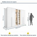 Ver imagem 3 de Guarda Roupa Casal 6 Portas Vidro Refleta e 6 Gavetas MDF com LED Imperiale Premium
