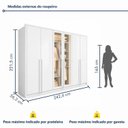 Ver imagem 3 de Guarda Roupa Casal 6 Portas Vidro Refleta e 6 Gavetas MDF com LED Imperiale Premium