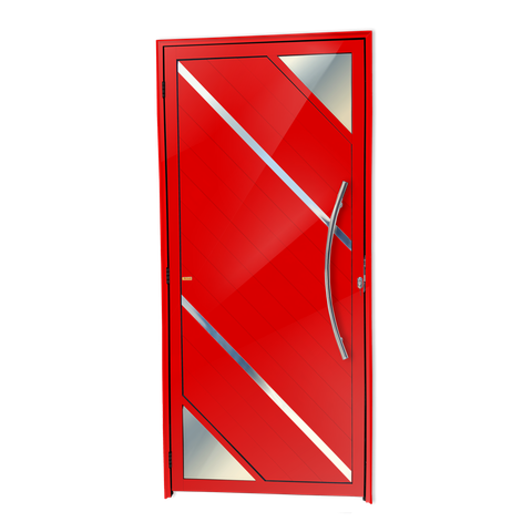 Porta Alumínio Lambril Oasis c/Puxador D.Vermelho 90 Brimak