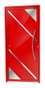 Ver imagem 1 de Porta Alumínio Lambril Oasis c/Puxador D.Vermelho 90 Brimak