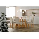 Ver imagem 2 de Conjunto Sala de Jantar Mesa Rubi 160x90 com 6 Cadeiras Ana Ype/off White/veludo Nude - Nc