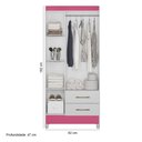 Ver imagem 2 de Guarda Roupa Lima Branco Rosa 3 Portas 2 Gavetas Moval