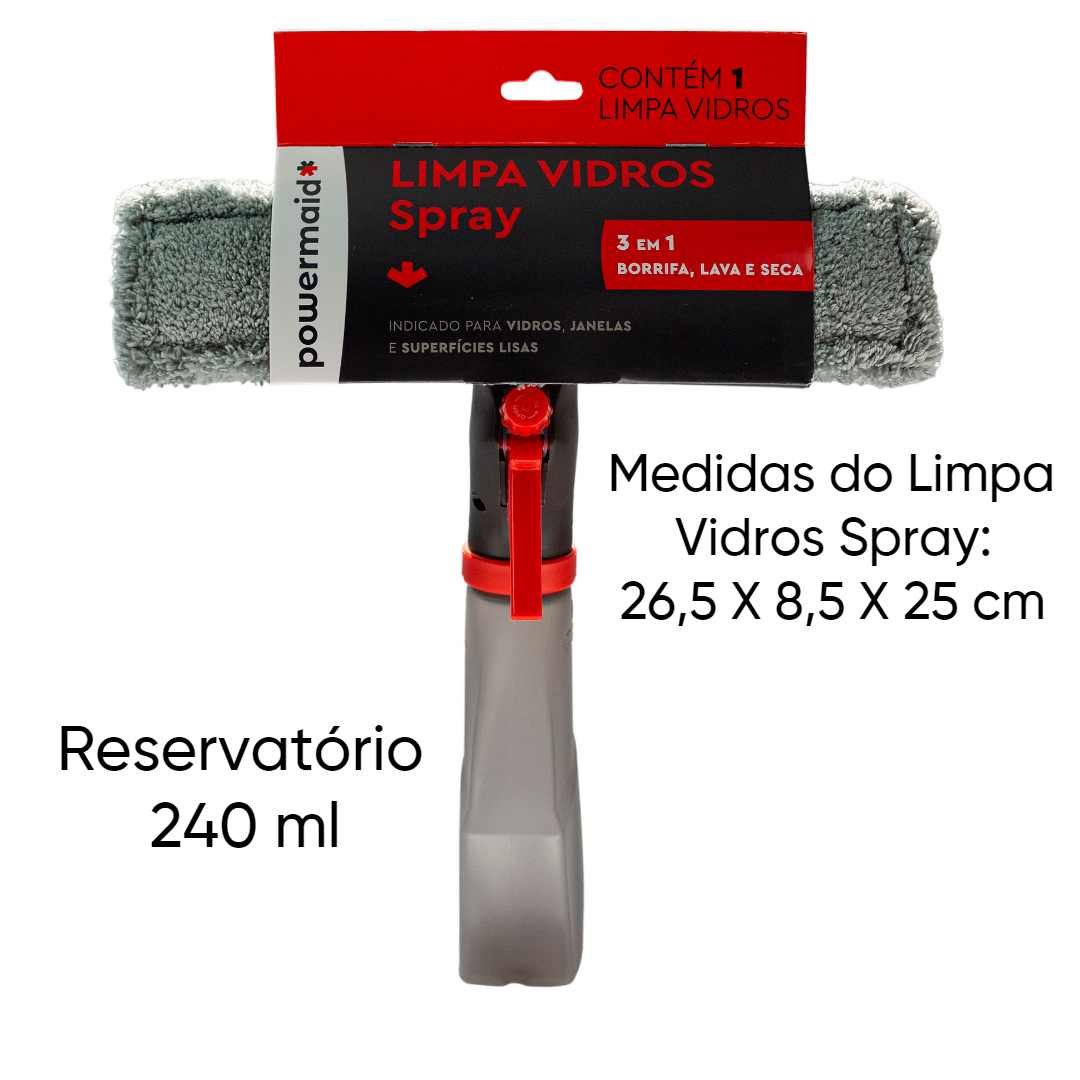Rodo Limpa Vidros Spray 3 em 1 Vermelho Cinza - 6