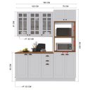 Ver imagem 3 de Cozinha Modulada 3 Peças 1 Torre Quente 1 Balcão com Tampo 1 Aéreo 100% MDF com Vidro Rodapé Bari