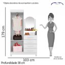 Ver imagem 5 de Cômoda com Espelho 2 Portas 4 Gavetas Capri Albatroz Móveis