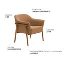 Ver imagem 3 de Kit 02 Poltronas Luna Base Madeira Bouclé Terracota - Nexta Casa
