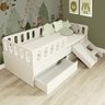 Cama Solteiro Mdf Bp com Escadinha/escorrega 02 Gavetas 03 Grades e Cabeceira Megamobilia - 1