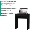 Ver imagem 5 de Mesa Escrivaninha 1 Gaveta 68 cm Essencial Preto Rudk