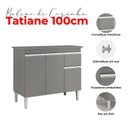 Ver imagem 6 de Balcão de Cozinha Tatiane com Tampo 100cm e Armário Aéreo Andréia 3 Portas Cinza Fosco - Ajl