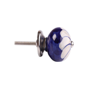 Ver imagem 3 de Puxador em Cerâmica Azul com Flor Branca 4x4x4 Cm