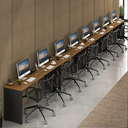 Ver imagem 2 de Mesas de Escritório Plataforma 8 Lugares Modelo Side To Side - 7,20 X 0,45 com Caixa Tomada - Málaga