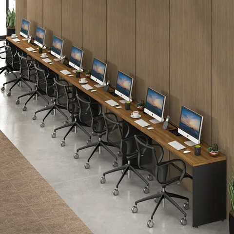 Mesas de Escritório Plataforma 8 Lugares Modelo Side To Side - 7,20 X 0,45 com Caixa Tomada - Málaga