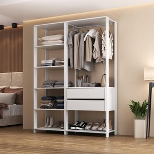 Guarda-roupas Closet Modulado 135cm 2 Peças com 2 Gavetas e Cabideiro Multimóveis Mp4320