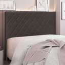 Ver imagem 5 de Cabeceira King 1,95m Córdoba Suede - Pallazio Cor Cinza
