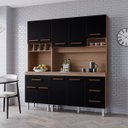 Ver imagem 5 de Kit de Cozinha 9 Portas 4 Gavetas com Nicho Vitorina Savana/Preto
