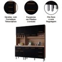 Ver imagem 4 de Kit de Cozinha 9 Portas 4 Gavetas com Nicho Vitorina Savana/Preto