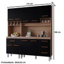 Ver imagem 3 de Kit de Cozinha 9 Portas 4 Gavetas com Nicho Vitorina Savana/Preto