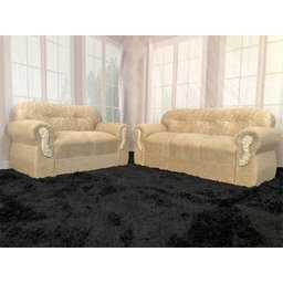 Sofá 2 e 3 Lugares Bege com Floral 602/322 Viena - 1