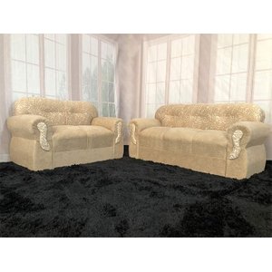 Sofá 2 e 3 Lugares Bege com Floral 602/322 Viena