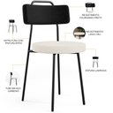 Ver imagem 4 de Kit 06 Cadeiras Decorativa Estofada Sala De Jantar Barcelona L02 Couríssimo Preto Linho Cru - Lyam