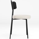 Ver imagem 7 de Kit 06 Cadeiras Decorativa Estofada Sala De Jantar Barcelona L02 Couríssimo Preto Linho Cru - Lyam