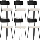Ver imagem 1 de Kit 06 Cadeiras Decorativa Estofada Sala De Jantar Barcelona L02 Couríssimo Preto Linho Cru - Lyam