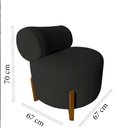 Ver imagem 6 de Kit 2 Poltronas Decorativa Mônaco Suede Preto