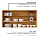 Ver imagem 4 de Armário Aéreo para Cozinha 3 Portas MDF 120cm Nobre Bege/Cinamomo/Off White