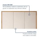 Ver imagem 5 de Armário Aéreo para Cozinha 3 Portas MDF 120cm Nobre Bege/Cinamomo/Off White