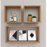 Kit com 3 Nichos Decoração Quarto Madeira Retângular - 1