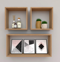 Ver imagem 1 de Kit com 3 Nichos Decoração Quarto Madeira Retângular
