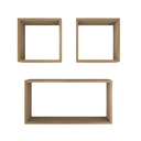 Ver imagem 3 de Kit com 3 Nichos Decoração Quarto Madeira Retângular